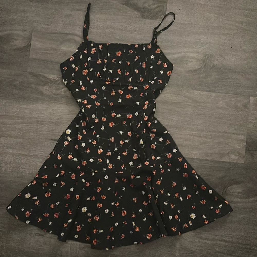 Black Dress with Flowers